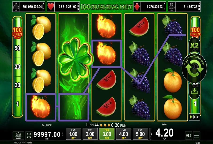 100 Burning Hot screenshot